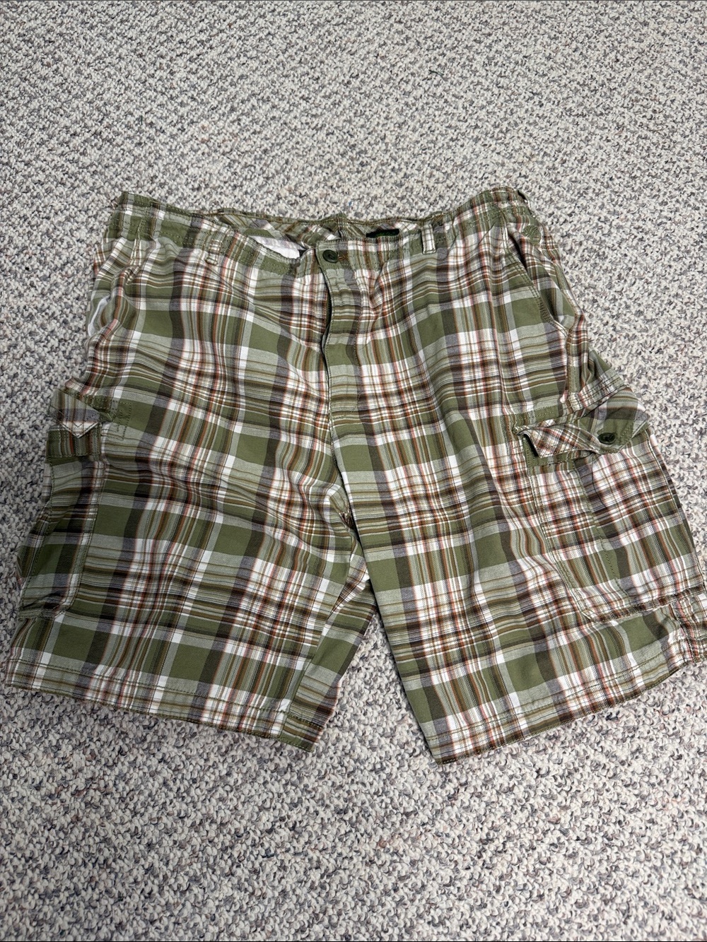 Timberland Green Plaid Cargo Shorts